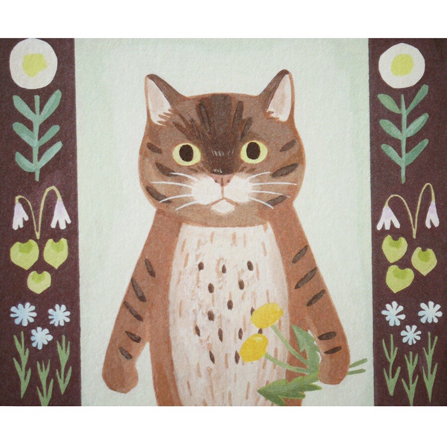 ⎪厭世文具⎪日本知名插畫 4legs 虎斑貓明信片-細節圖2