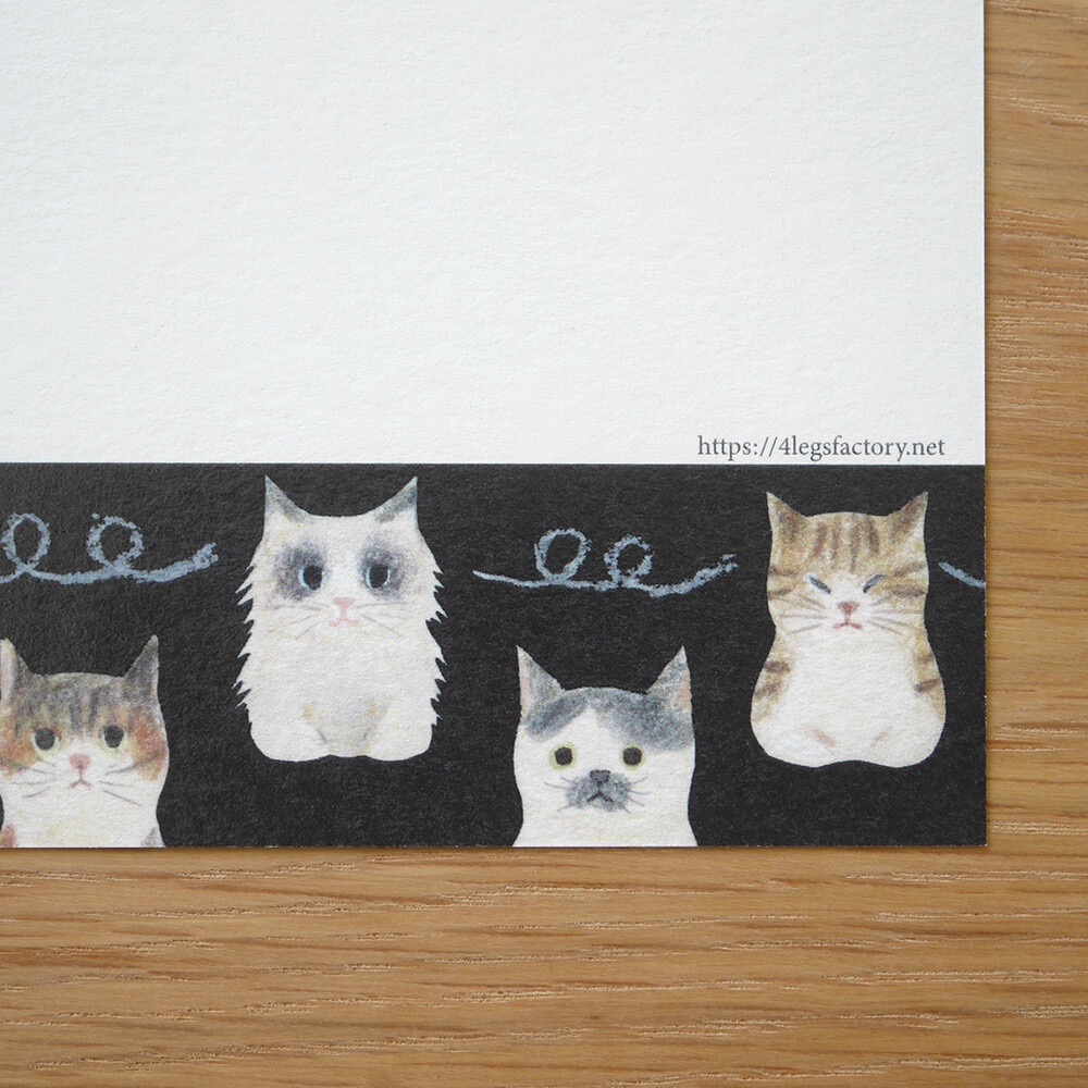 ⎪厭世文具⎪日本知名插畫 4legs 相聚貓咪時刻明信片-細節圖5