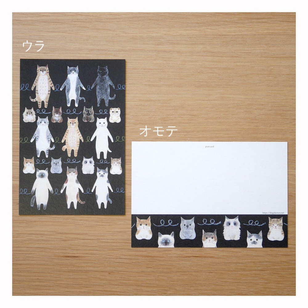 ⎪厭世文具⎪日本知名插畫 4legs 相聚貓咪時刻明信片-細節圖8