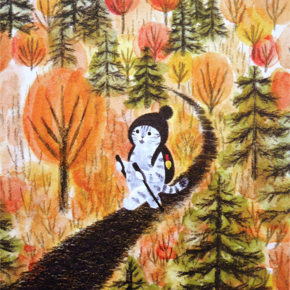 ⎪厭世文具⎪日本知名插畫 4legs 秋天相聚時刻明信片-細節圖3