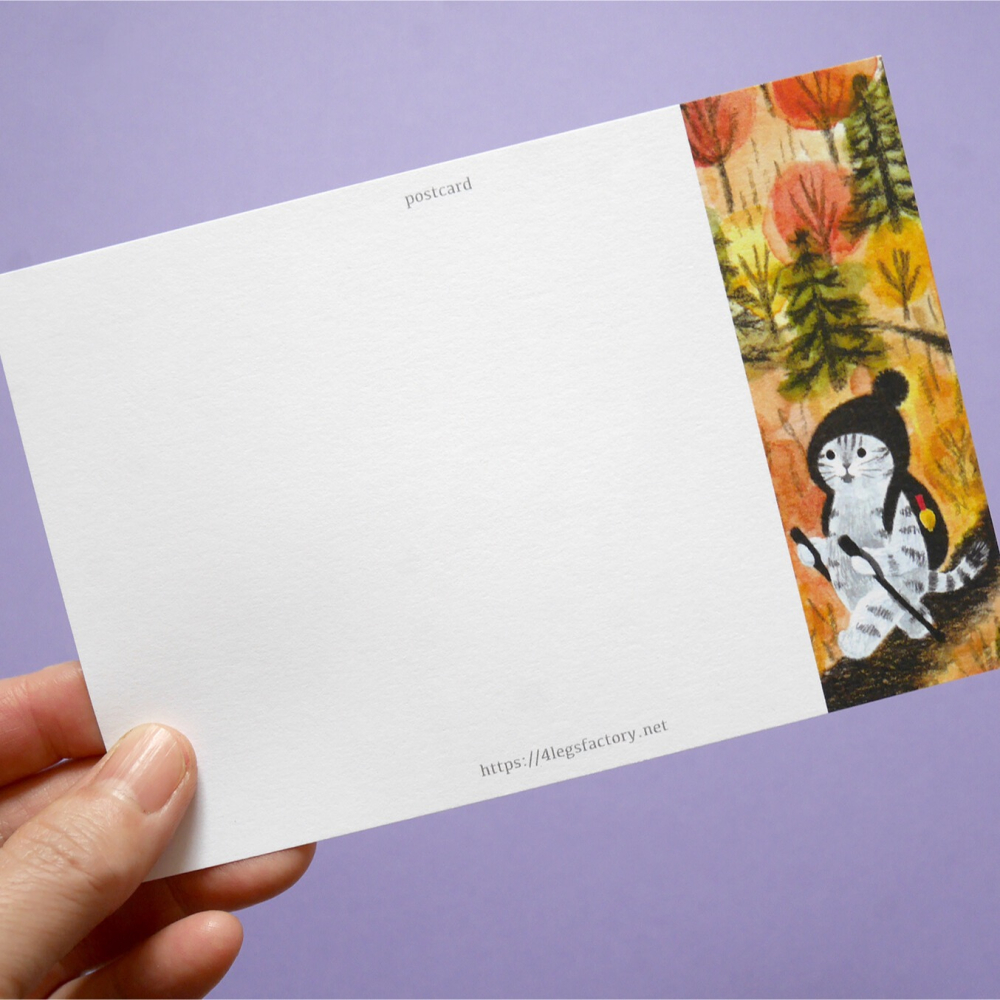 ⎪厭世文具⎪日本知名插畫 4legs 秋天相聚時刻明信片-細節圖4