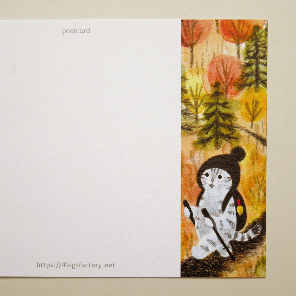 ⎪厭世文具⎪日本知名插畫 4legs 秋天相聚時刻明信片-細節圖5