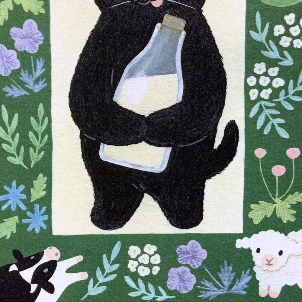 ⎪厭世文具⎪日本知名插畫 4legs 喝牛奶的貓明信片-細節圖4