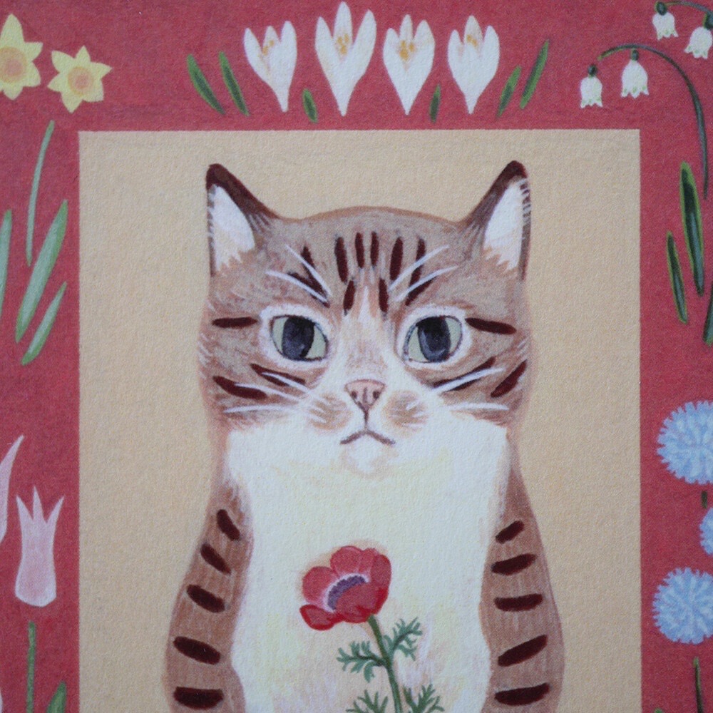 ⎪厭世文具⎪日本知名插畫 4legs 棕虎斑貓明信片-細節圖2