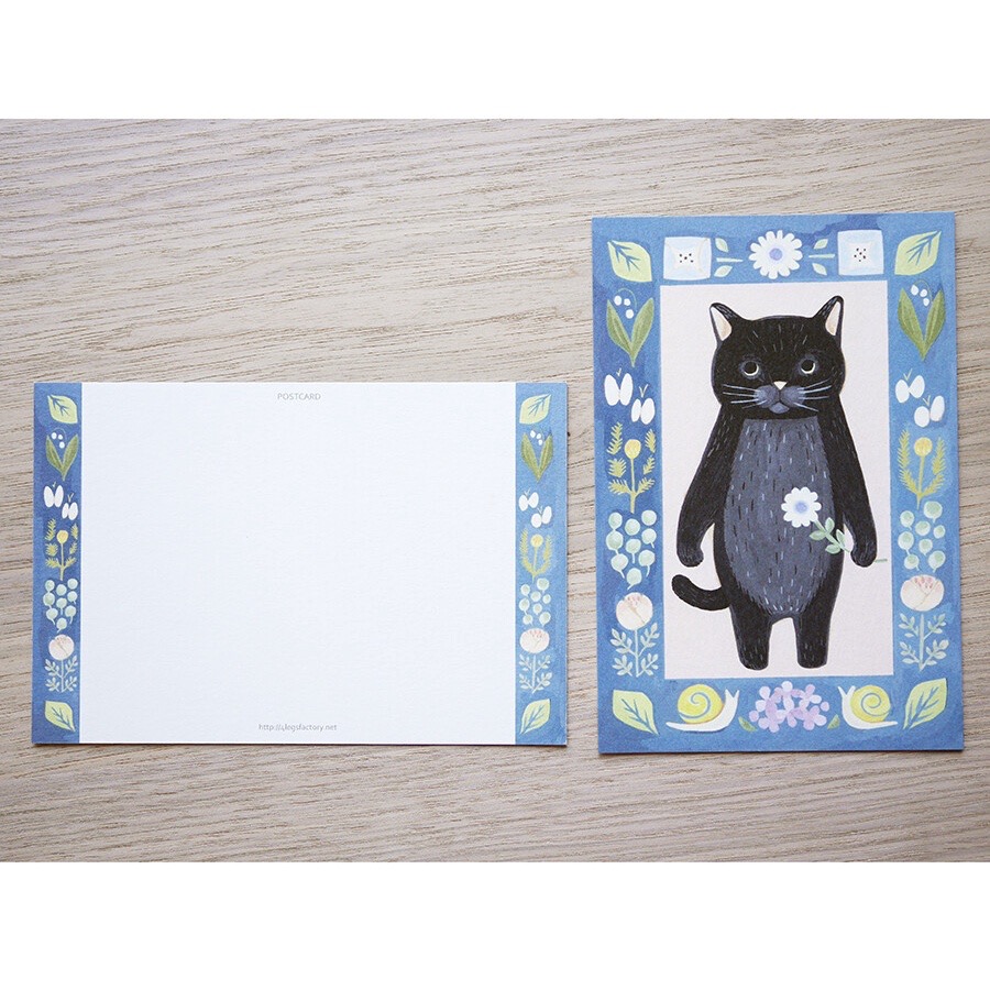 ⎪厭世文具⎪日本知名插畫 4legs 黑貓明信片-細節圖6