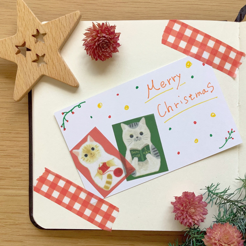 ⎪厭世文具⎪日本知名插畫 4legs 貓咪 9隻貓咪圖案紙膠帶-細節圖4