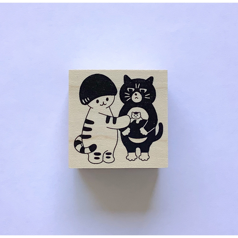 ⎪厭世文具⎪日本知名插畫 4legs 蘑菇貓與黑貓 印章-細節圖6