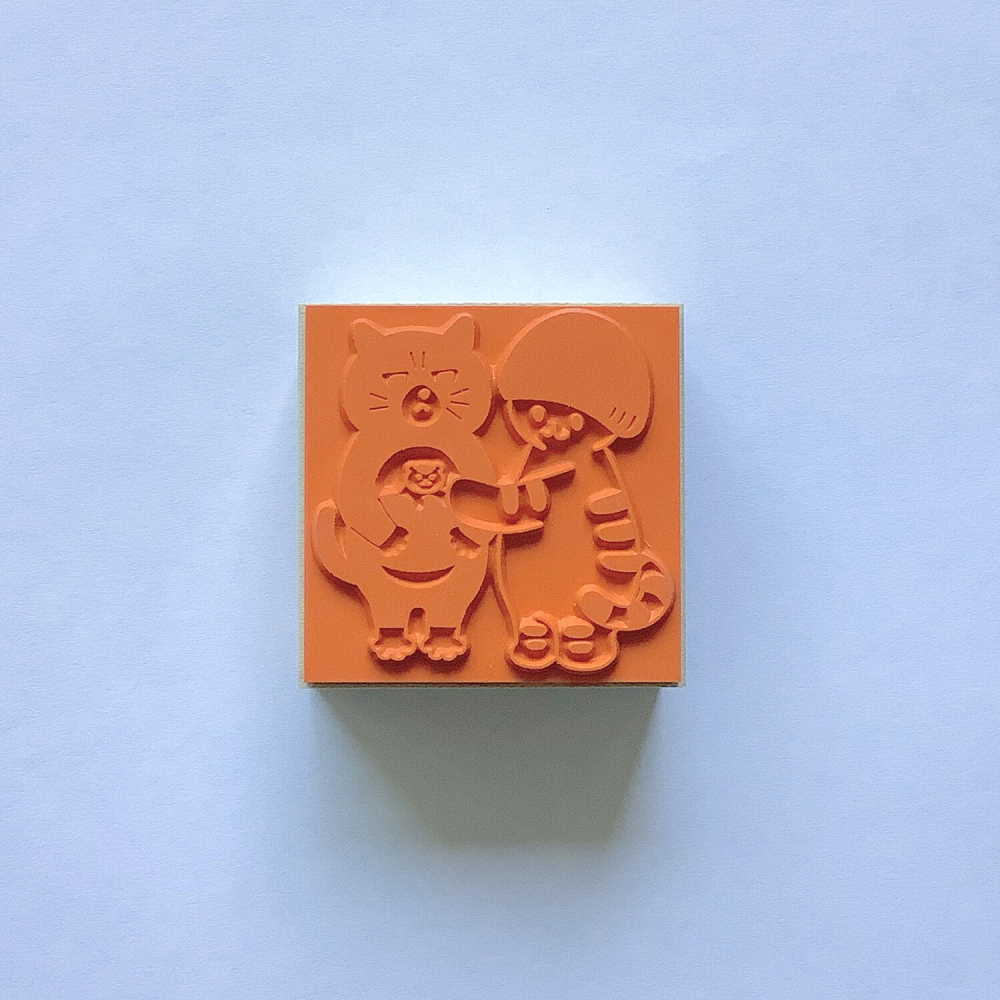 ⎪厭世文具⎪日本知名插畫 4legs 蘑菇貓與黑貓 印章-細節圖7
