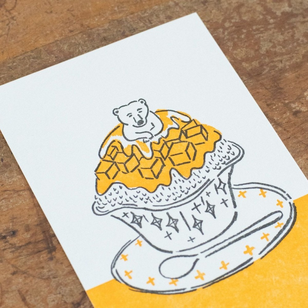 ⎪厭世文具⎪日本柴田啟子 白熊芒果刨冰  明信片-細節圖3