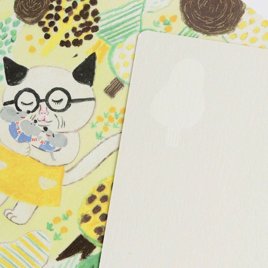 ⎪厭世文具⎪日本柴田啟子 戴眼鏡的貓 明信片-細節圖2