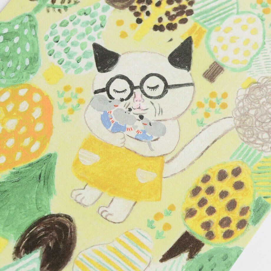 ⎪厭世文具⎪日本柴田啟子 戴眼鏡的貓 明信片-細節圖3
