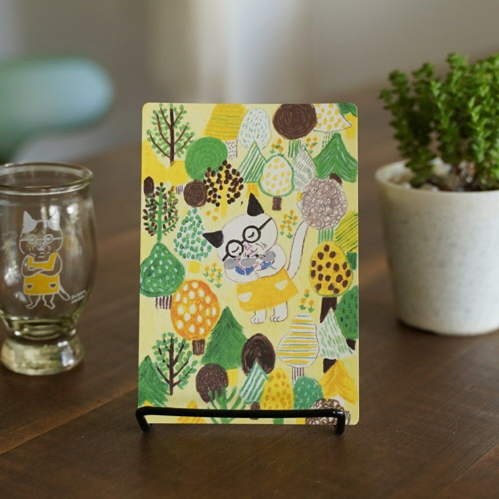 ⎪厭世文具⎪日本柴田啟子 戴眼鏡的貓 明信片-細節圖5