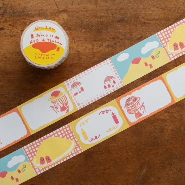 ⎪厭世文具⎪日本 手紙社- 富子飯 卷式便條貼“Delicious RED＆YELLOW”-細節圖2