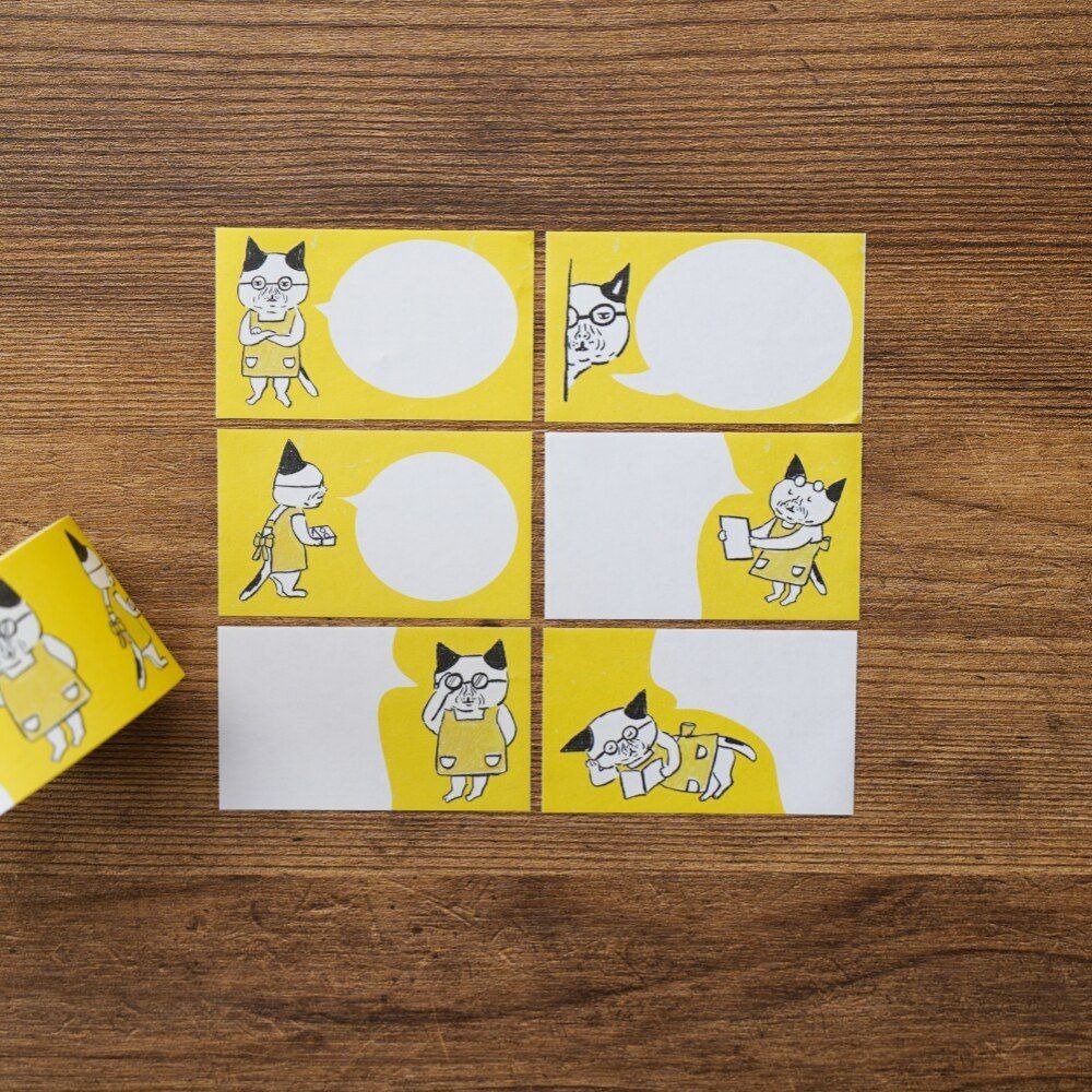 ⎪厭世文具⎪日本 手紙社- 柴田啟子 卷式便利貼 戴戴眼鏡的貓-細節圖2