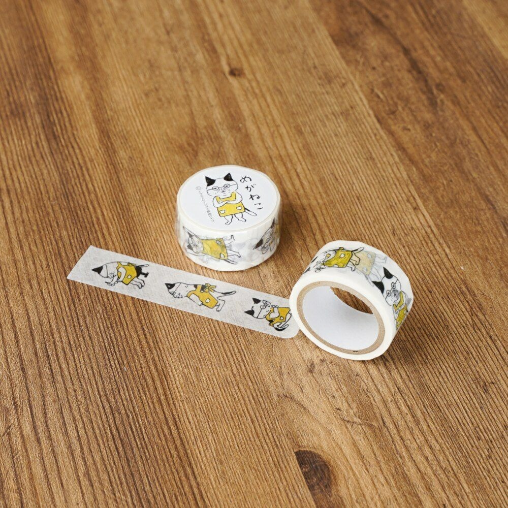 ⎪厭世文具⎪日本 手紙社- 柴田啟子 紙膠帶 戴戴眼鏡的貓-細節圖2
