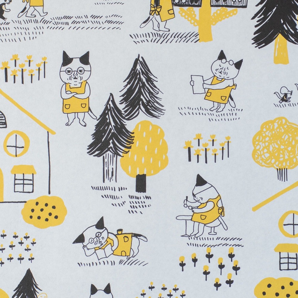 ⎪厭世文具⎪日本 手紙社- 柴田啟子  戴眼鏡的貓 包裝紙 3張一包-細節圖6