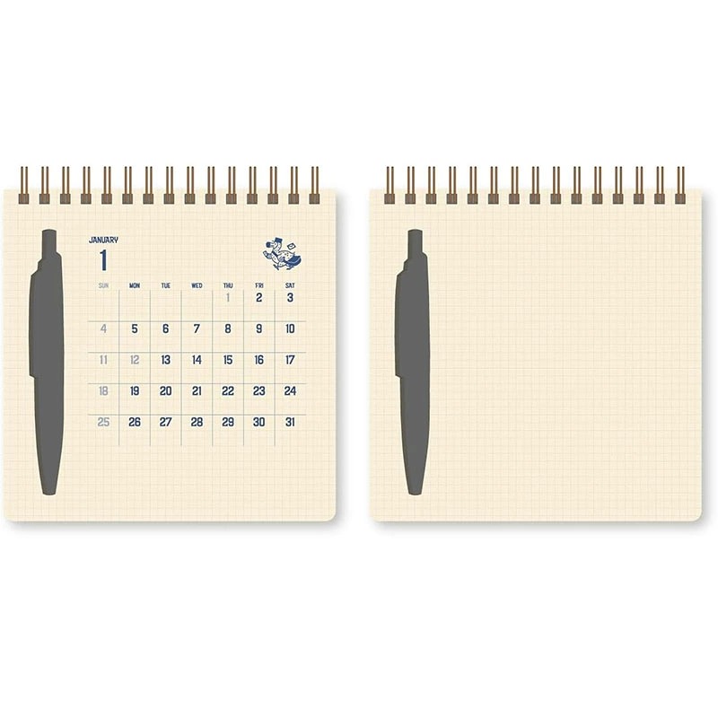 ⎪厭世文具⎪2026 ob1toy 小尾洋平 塗鴉線圈月曆本，附Anterique筆-細節圖3