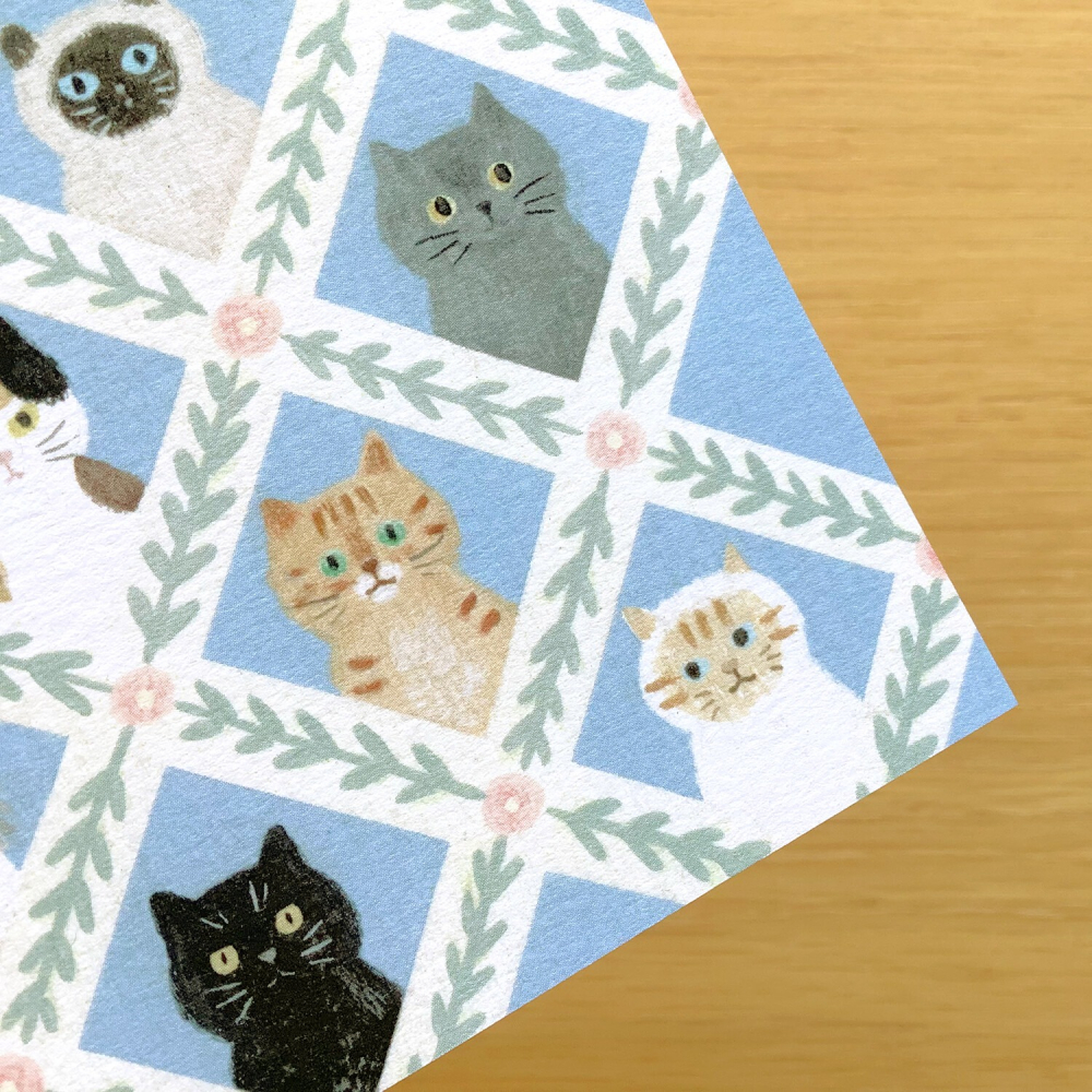 ⎪厭世文具⎪日本知名插畫家 4legs 貓的臉明信片-細節圖4