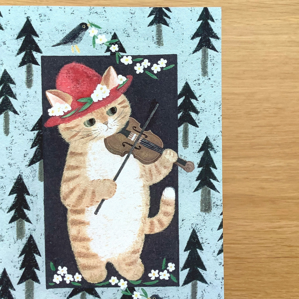 ⎪厭世文具⎪日本知名插畫 4legs 小提琴貓咪-細節圖4