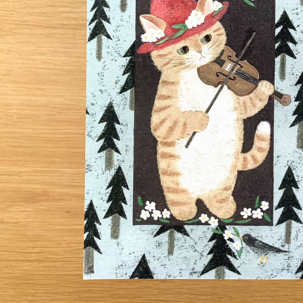 ⎪厭世文具⎪日本知名插畫 4legs 小提琴貓咪-細節圖5