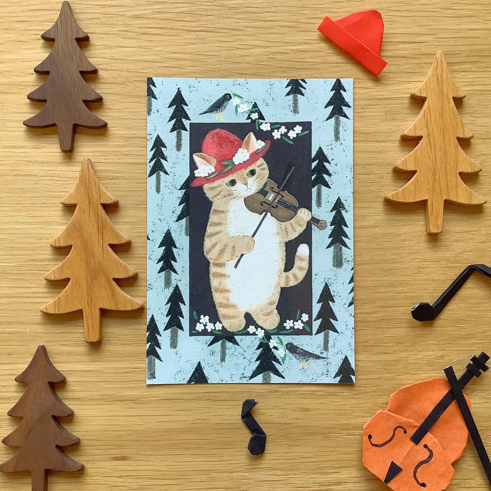 ⎪厭世文具⎪日本知名插畫 4legs 小提琴貓咪-細節圖8