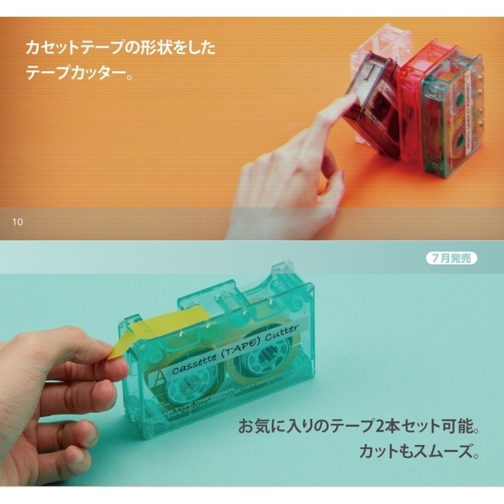 ⎪厭世文具⎪日本 Sunstar 錄音帶造型 紙膠帶切割器 紙膠帶收納-細節圖2