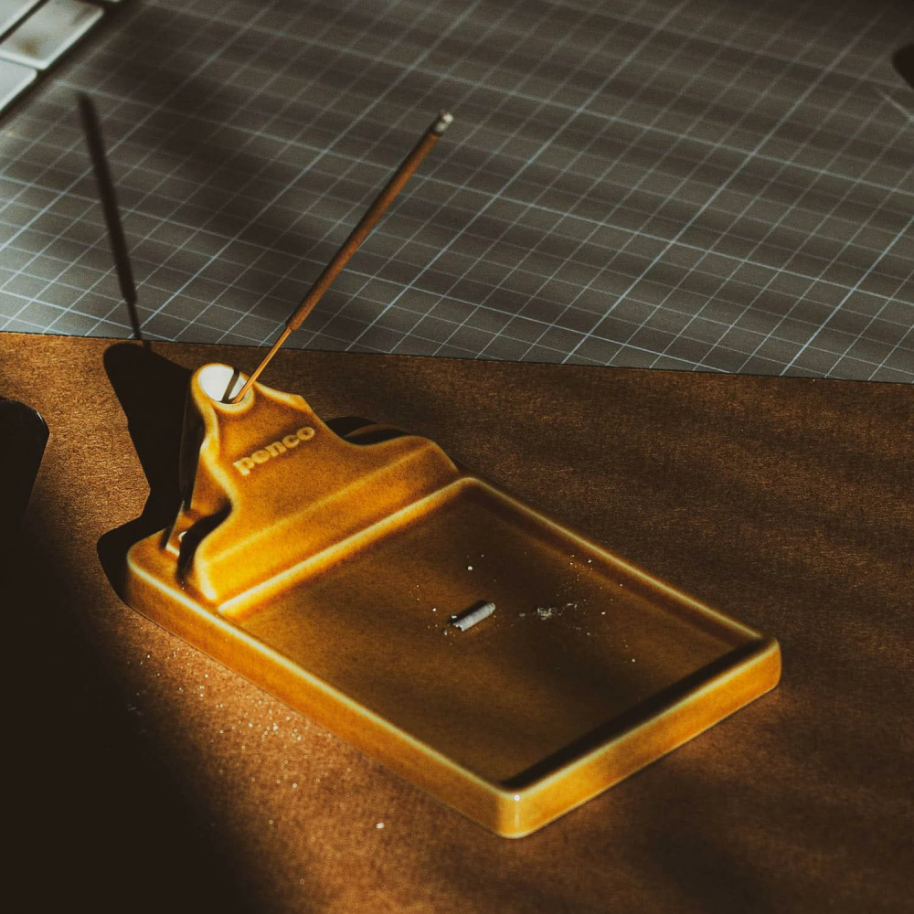 ⎪厭世文具⎪日本 HIGHTIDE Penco 陶瓷便條紙筆座 線香座 棕色-細節圖7