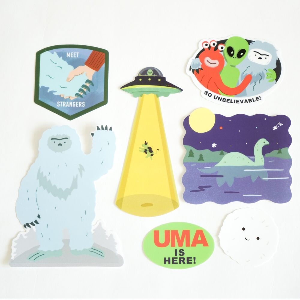 ⎪厭世文具⎪日本 Greeting Life 防水貼紙 ＵＭＡ 不明生物 外星人?!!!!!-細節圖2