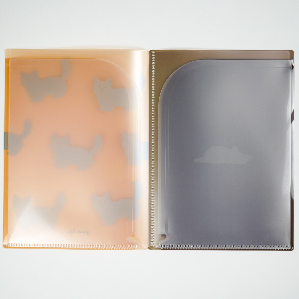 ⎪厭世文具⎪日本 Greeting Life 米津佑介_貓咪 6個口袋 A5資料夾-細節圖2