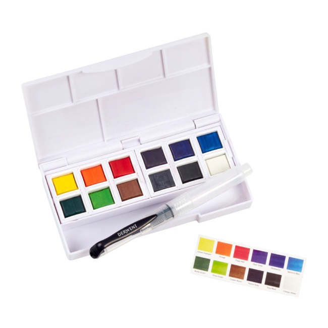 ⎪厭世文具⎪英國 DERWENT- Inktense 水彩色塊12色旅行盒-細節圖3