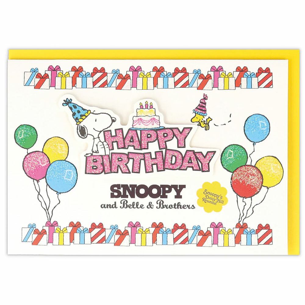 ⎪厭世文具⎪日本 Hallmark 史努比和他的兩個兄弟姐妹 生日慶祝3D賀卡  日本國內限定-細節圖2