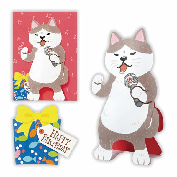 ⎪厭世文具⎪日本 Hallmark 貓咪生日慶祝音樂盒卡片-細節圖3