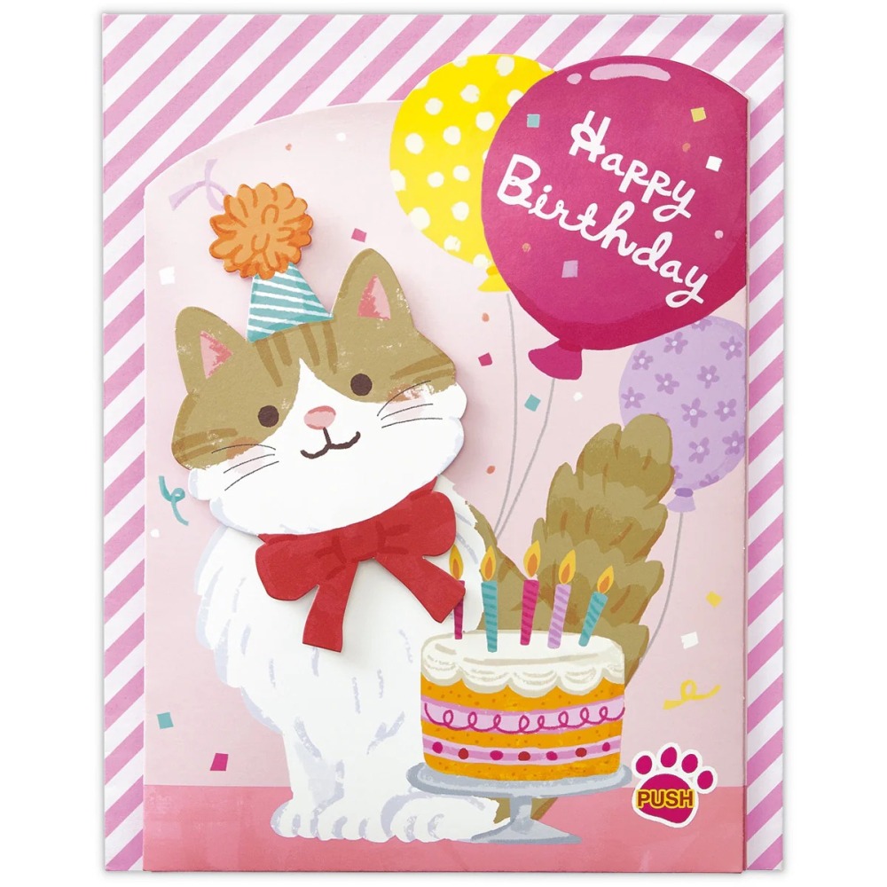 ⎪厭世文具⎪日本 Hallmark  貓咪生日慶祝音樂盒卡片-細節圖3
