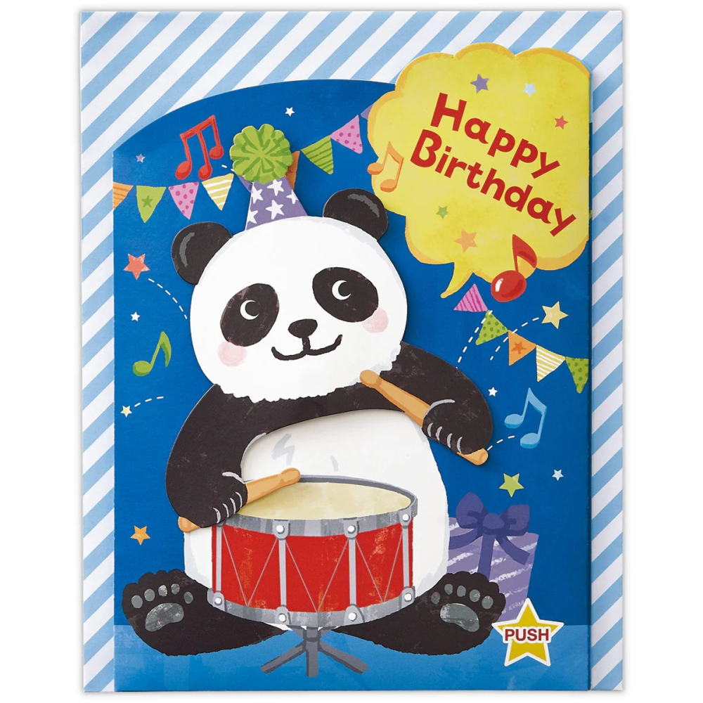 ⎪厭世文具⎪日本 Hallmark  熊貓生日慶祝音樂盒卡片-細節圖4