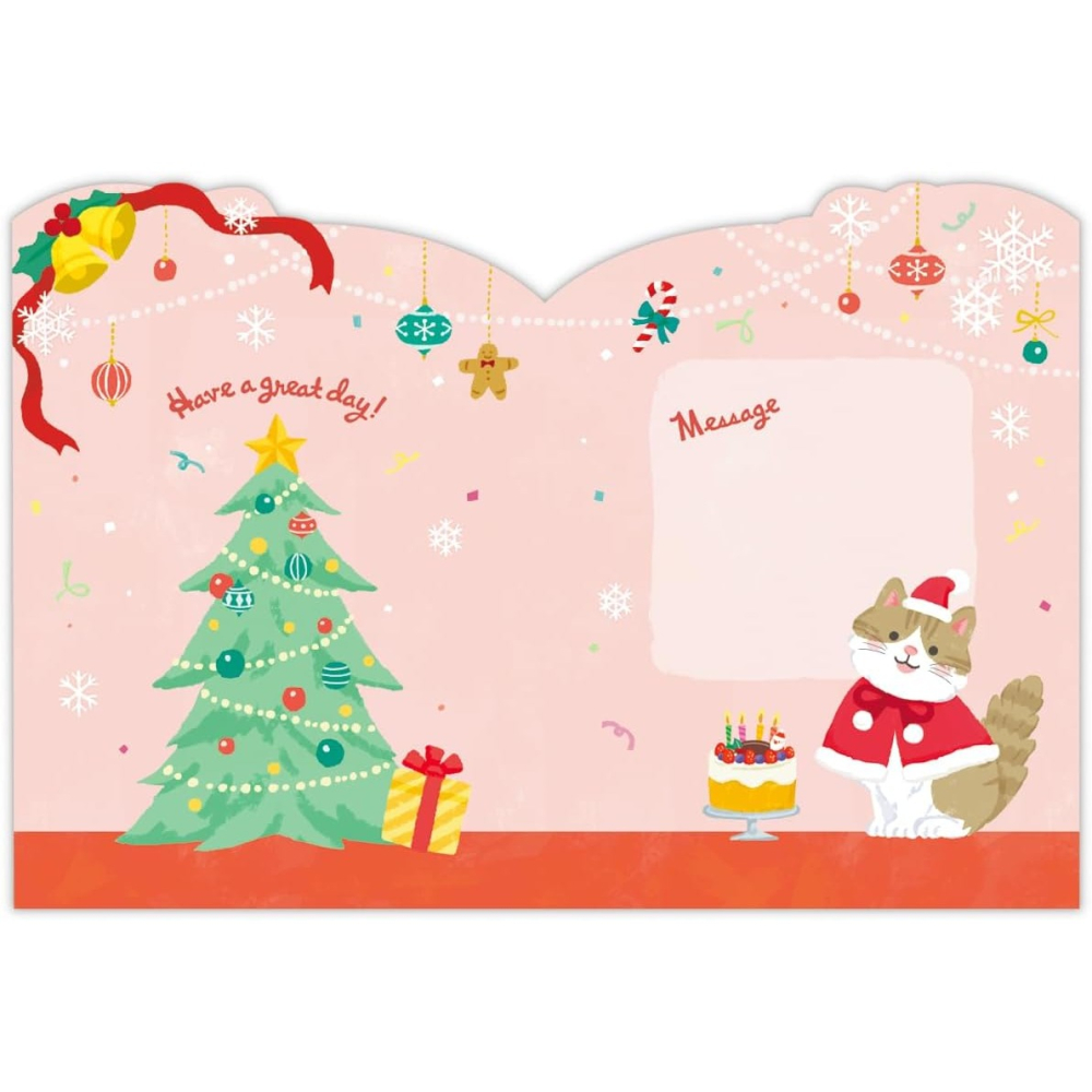 ⎪厭世文具⎪日本 Hallmark 貓咪 聖誕慶祝音樂盒卡片-細節圖2