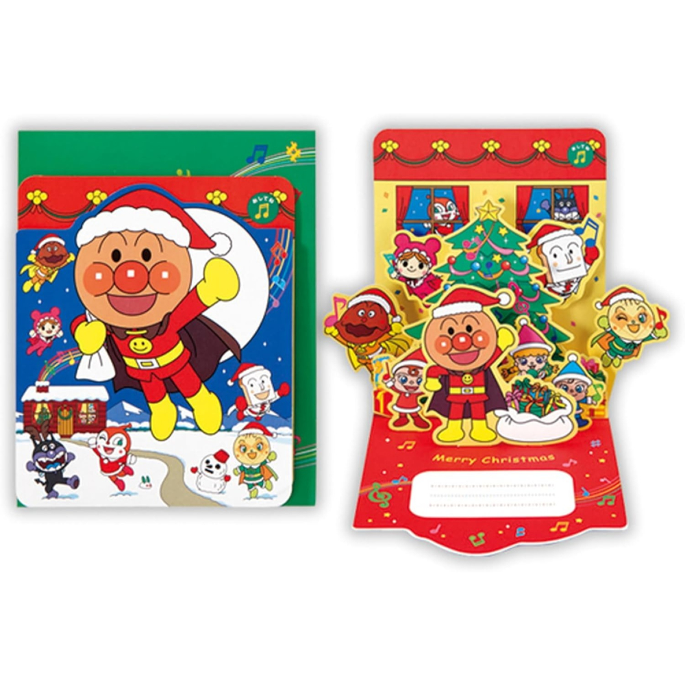 ⎪厭世文具⎪日本 Hallmark  麵包超人聖誕快樂音樂立體卡片-細節圖2