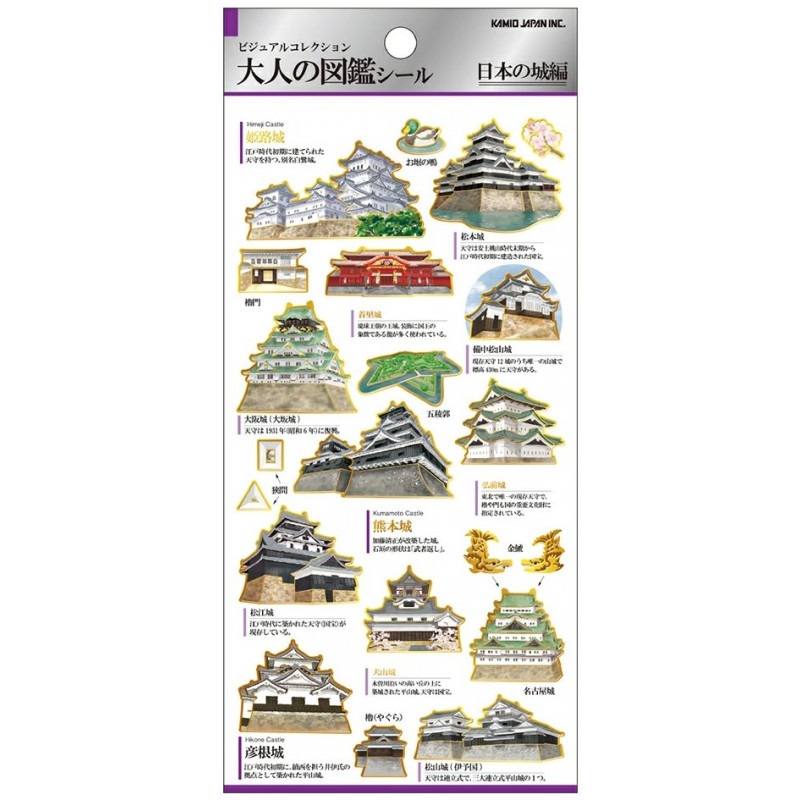 ⎪厭世文具⎪日本KAMIO 大人的圖鑑 日本系列 燙金貼紙 手帳貼紙-規格圖6