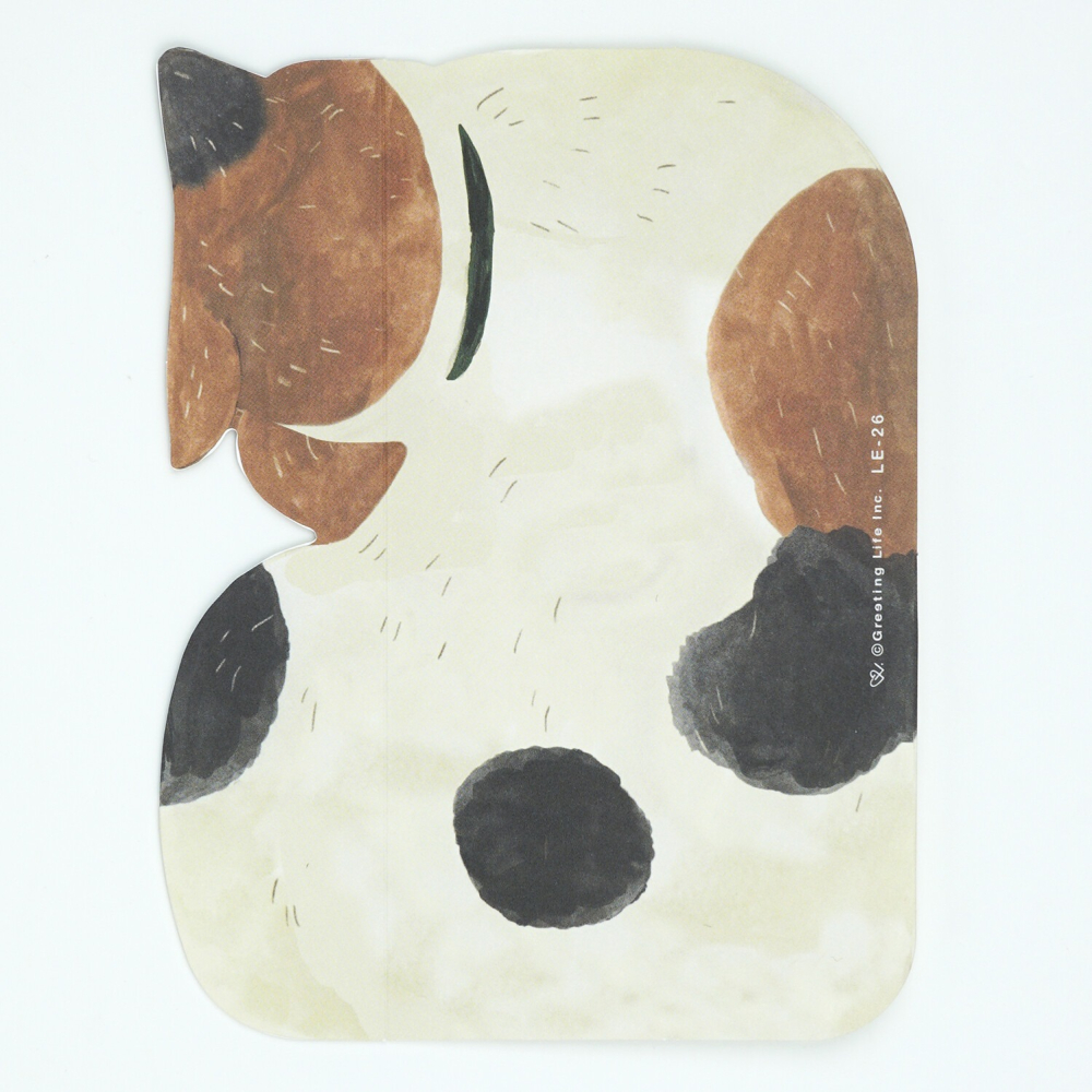 ⎪厭世文具⎪日本 Greeting Life 生日擁擠貓咪造型卡片 三花貓卡-細節圖4