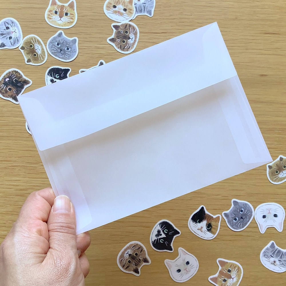 ⎪厭世文具⎪日本知名插畫 4legs 貓臉貼紙(附贈一張明信片)-細節圖3