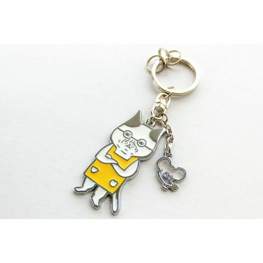 ⎪厭世文具⎪日本 手紙社- 柴田啟子 戴戴眼鏡的貓 鑰匙圈-細節圖3