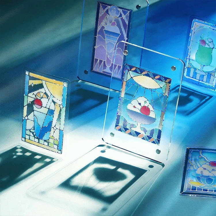 ⎪厭世文具⎪日本 BGM 彩繪玻璃系列 透明燙金貼紙 星空夜晚 蘇打冰淇淋-細節圖4