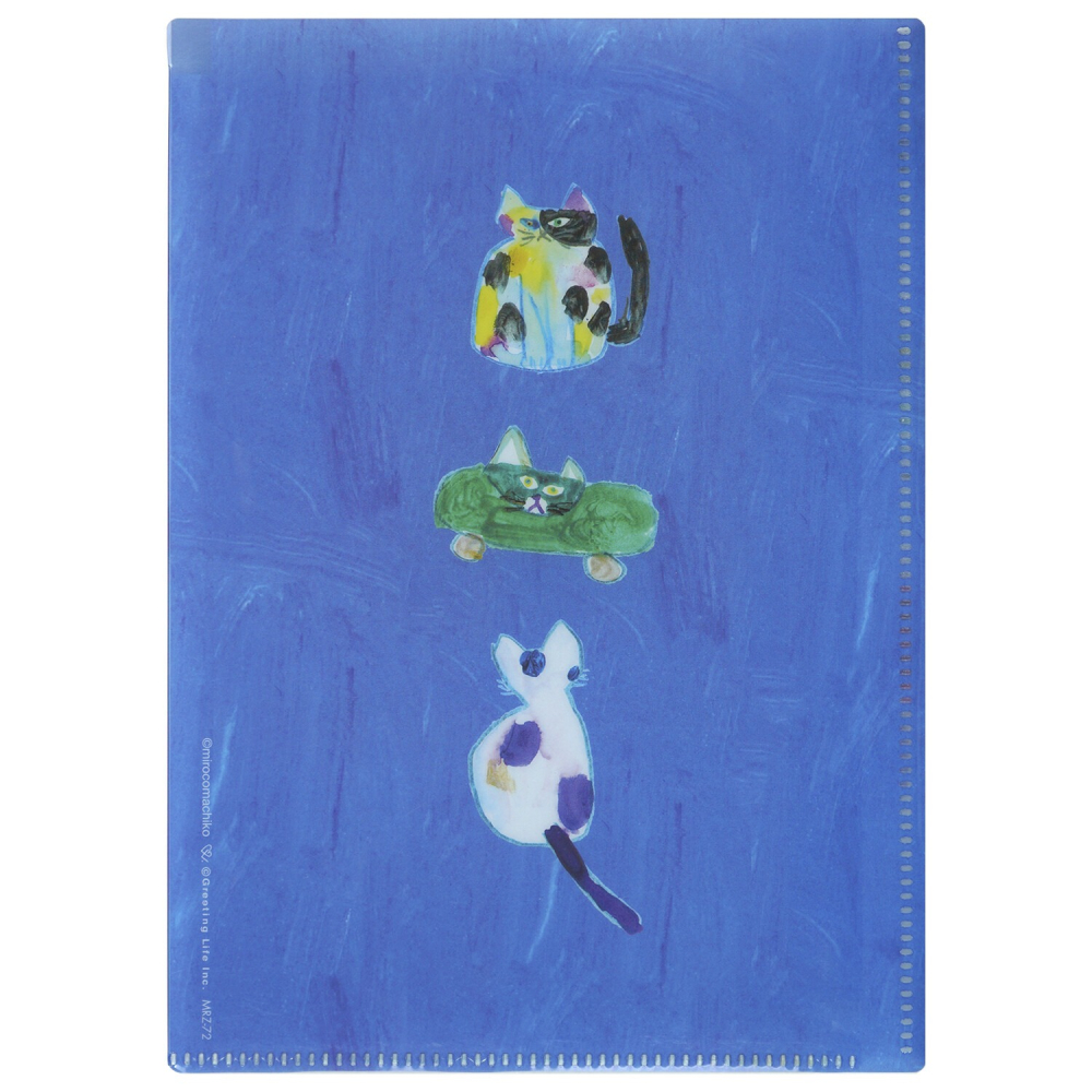 ⎪厭世文具⎪日本 Greeting Life Miroco Machiko-貓 6個口袋 A5資料夾-細節圖3
