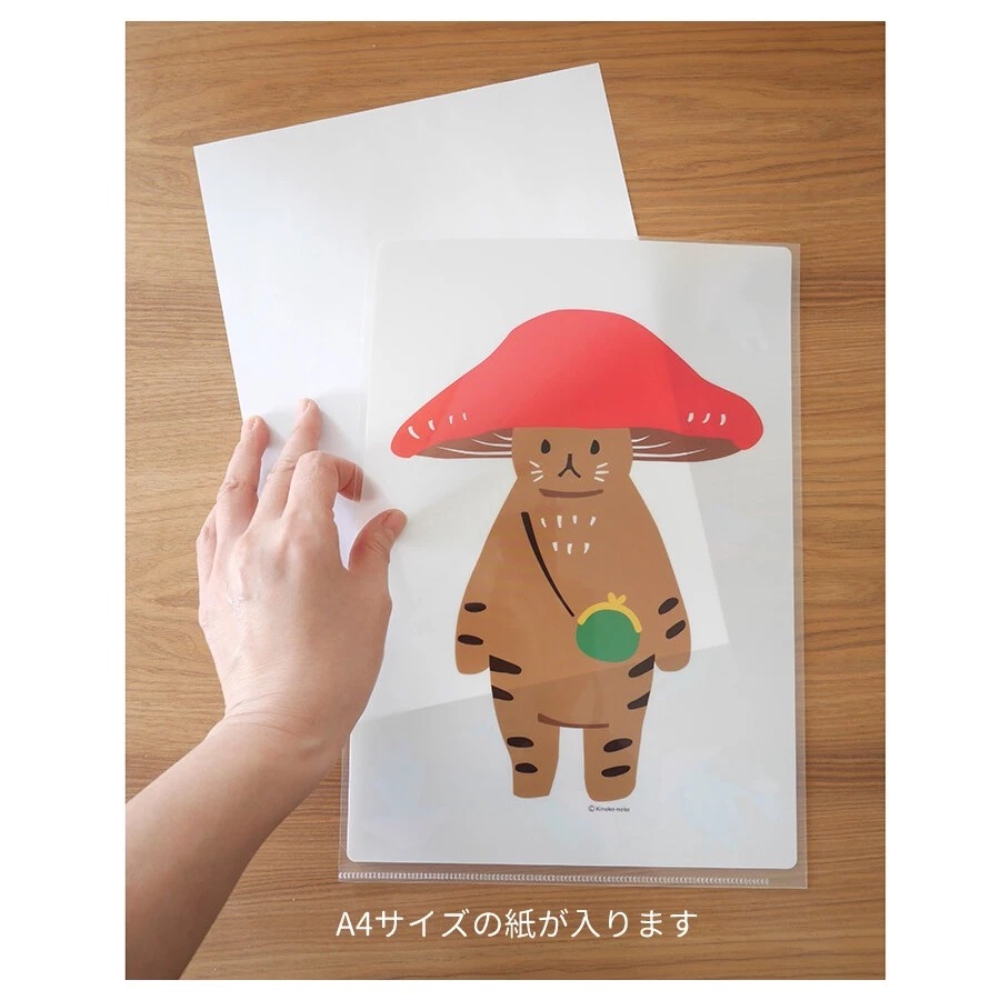 ⎪厭世文具⎪日本4legs 插畫家設計 蘑菇貓A4資料夾-細節圖4