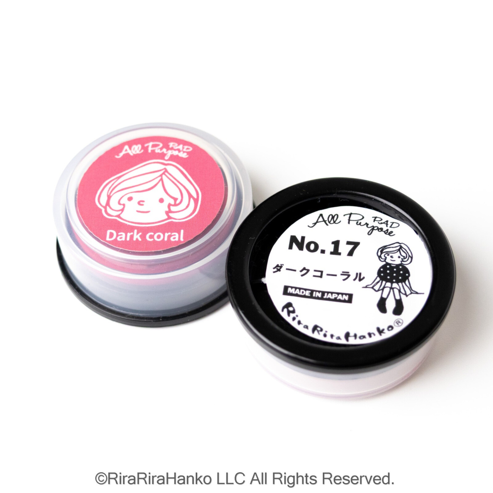 ⎪厭世文具⎪日本RiraRira Stamp 原創設計【深珊瑚色】迷你多用途印台（印泥）-細節圖4