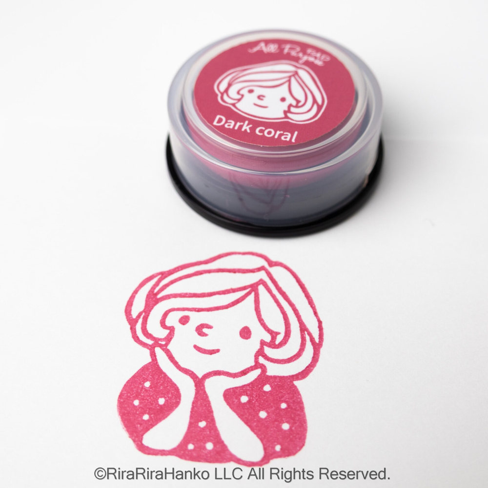 ⎪厭世文具⎪日本RiraRira Stamp 原創設計【深珊瑚色】迷你多用途印台（印泥）-細節圖5