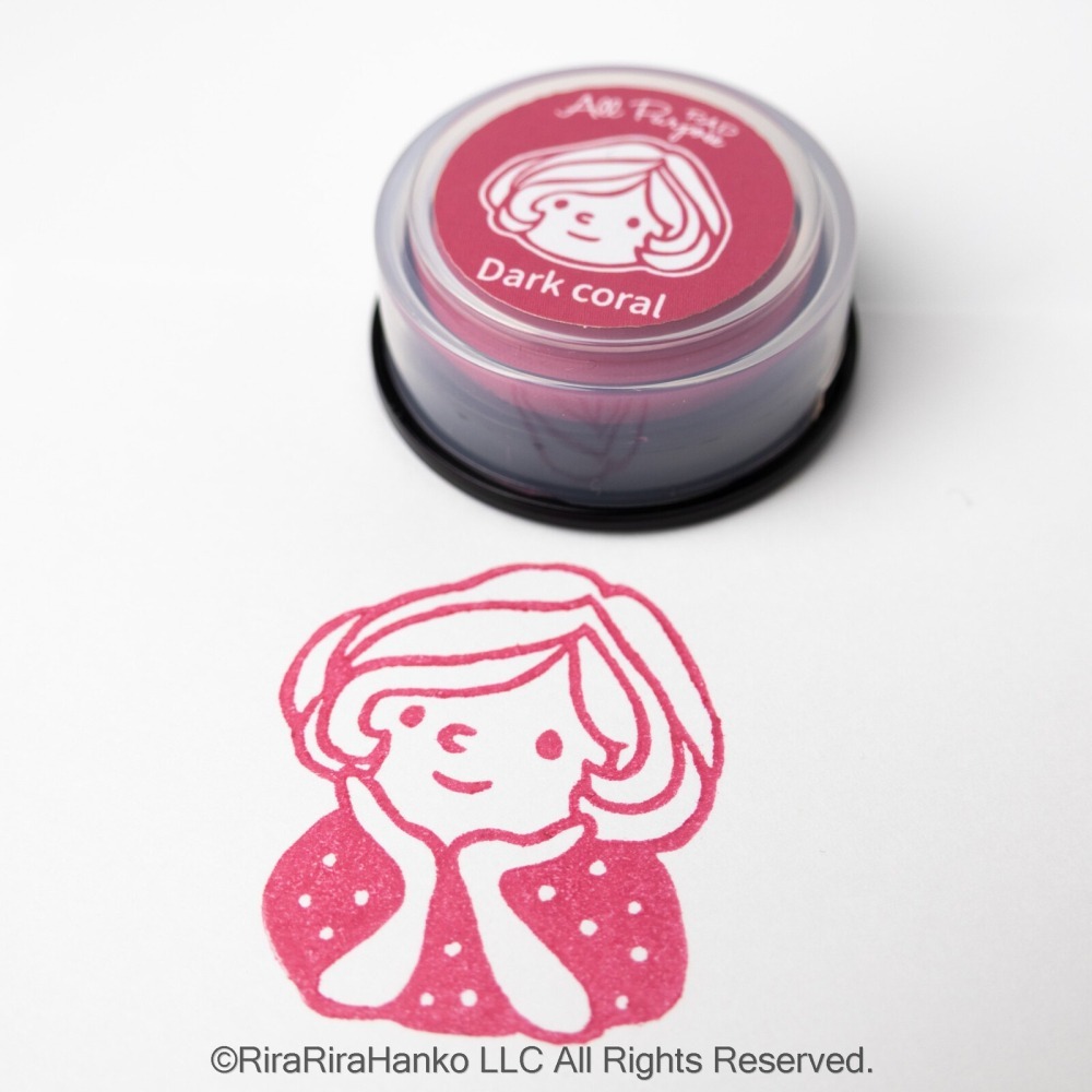 ⎪厭世文具⎪日本RiraRira Stamp 原創設計【深珊瑚色】迷你多用途印台（印泥）-細節圖5