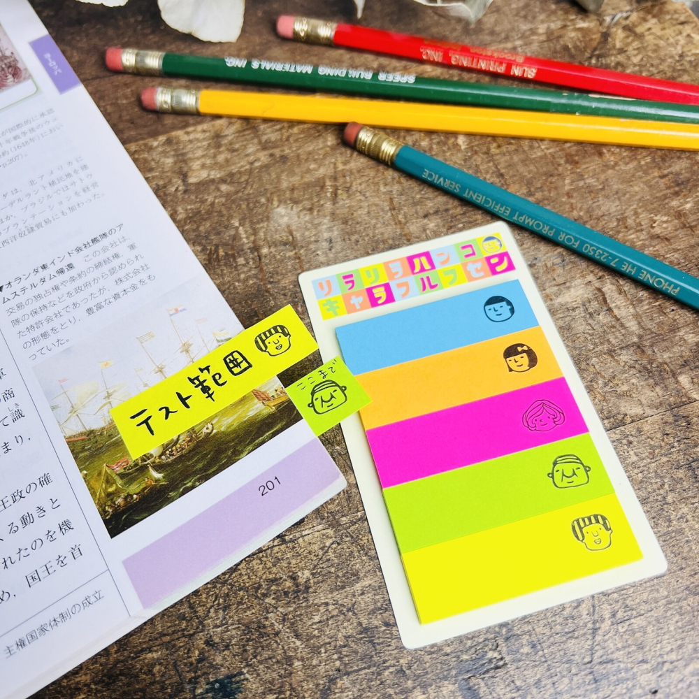 ⎪厭世文具⎪日本RiraRira Rira 人物便利貼5色迷你裝-細節圖6