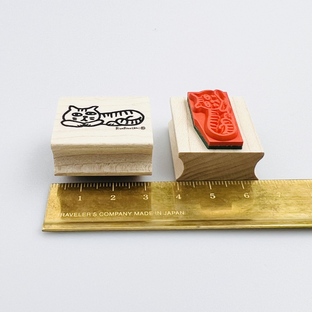 ⎪厭世文具⎪日本RiraRira 慵懶地窩著的貓咪 印章-細節圖2