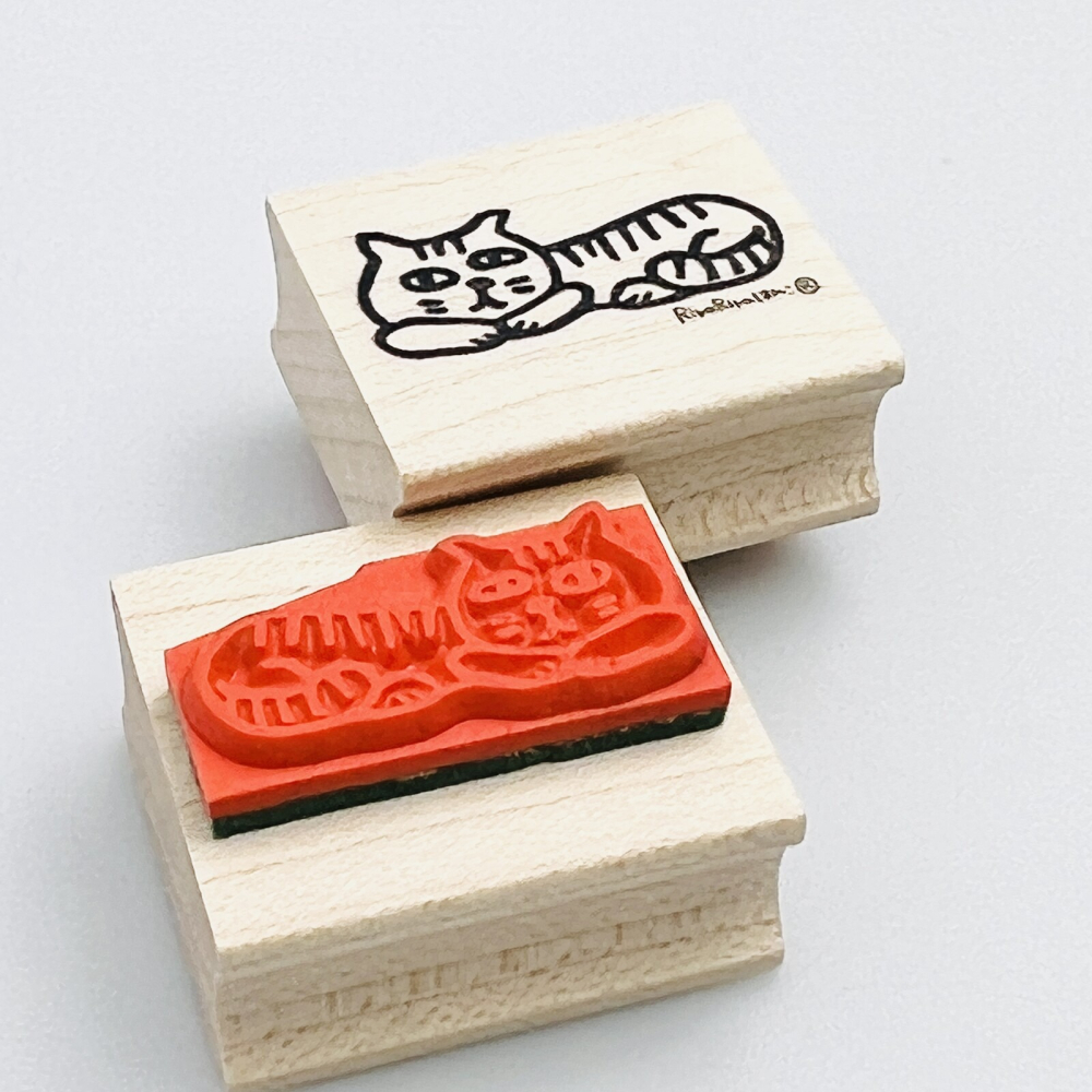 ⎪厭世文具⎪日本RiraRira 慵懶地窩著的貓咪 印章-細節圖3