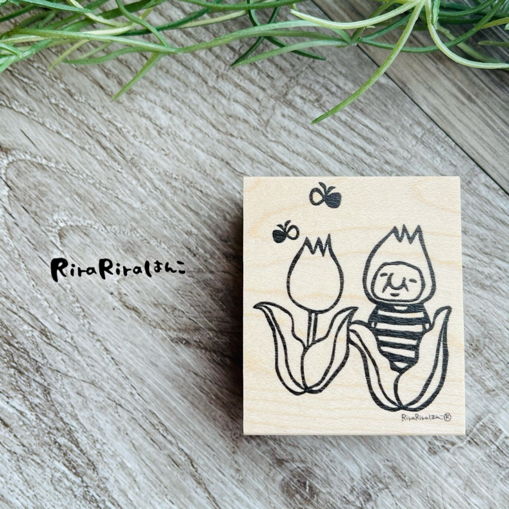 ⎪厭世文具⎪日本RiraRira 小老頭岩井股長【鬱金香】 印章-細節圖3